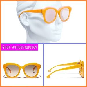 Alice + Olivia Orange Crush Frank Geometric Sunglasses